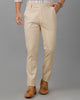 Beige Cross Pocket Rigid Structure Formal Trouser