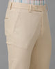 Beige Cross Pocket Rigid Structure Formal Trouser