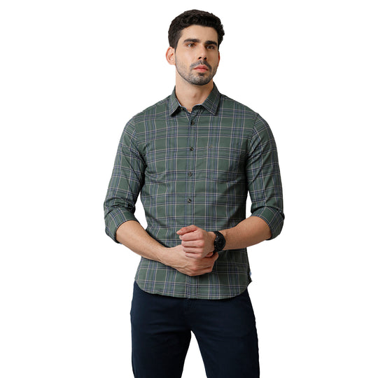 Green Checks Cotton Shirt