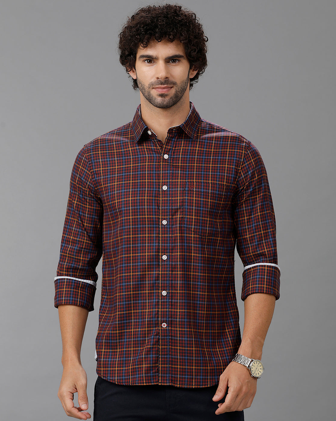 Maroon Oxford Checks Shirt