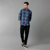 Navy Blue Cotton Checks shirt