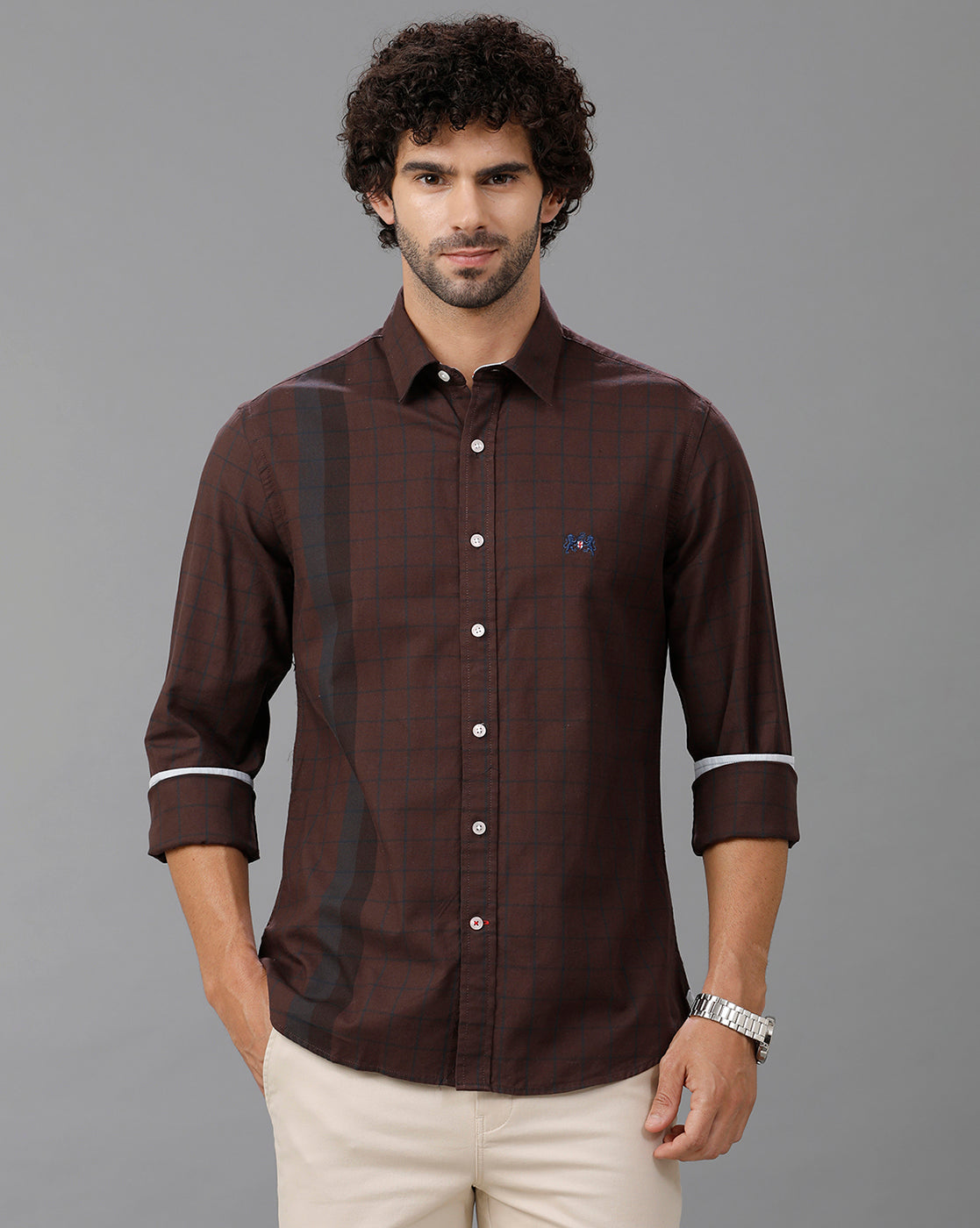 Maroon Oxford Checks Shirt