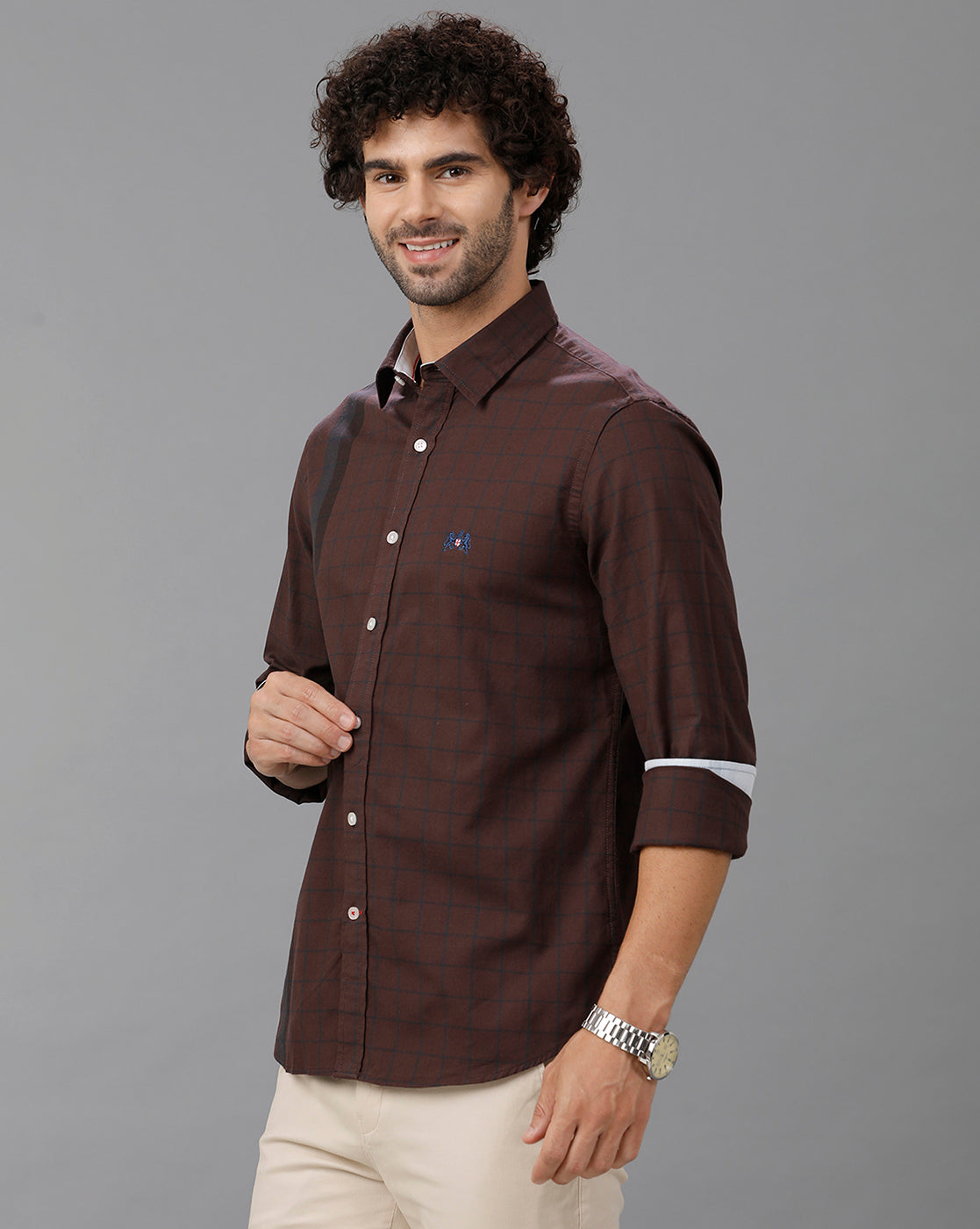 Maroon Oxford Checks Shirt