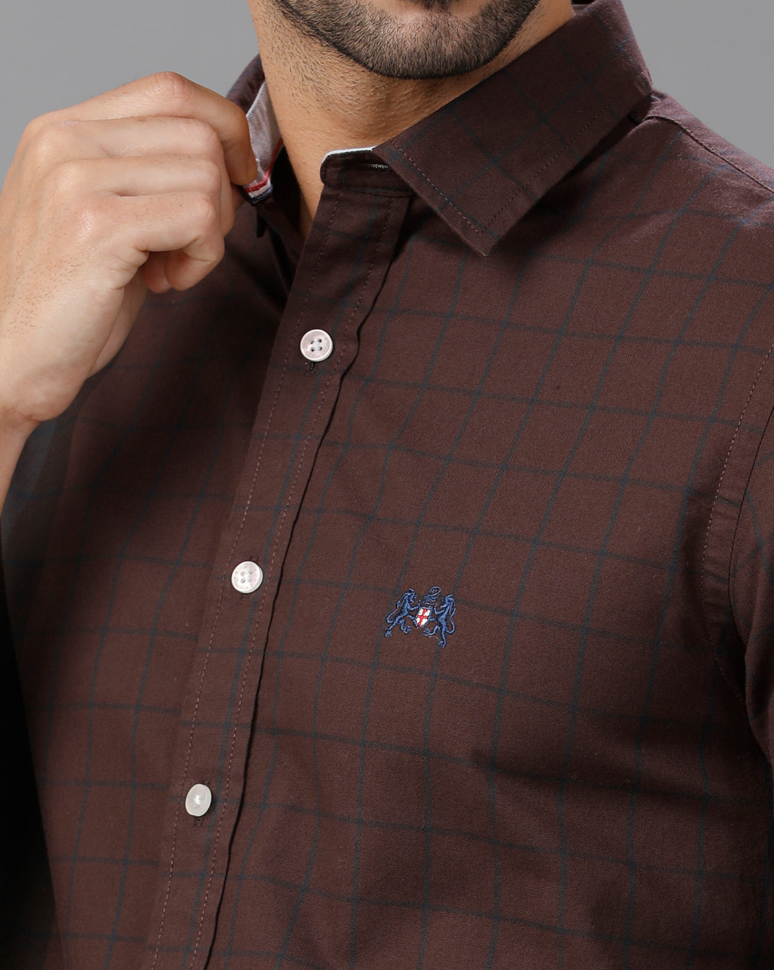 Maroon Oxford Checks Shirt