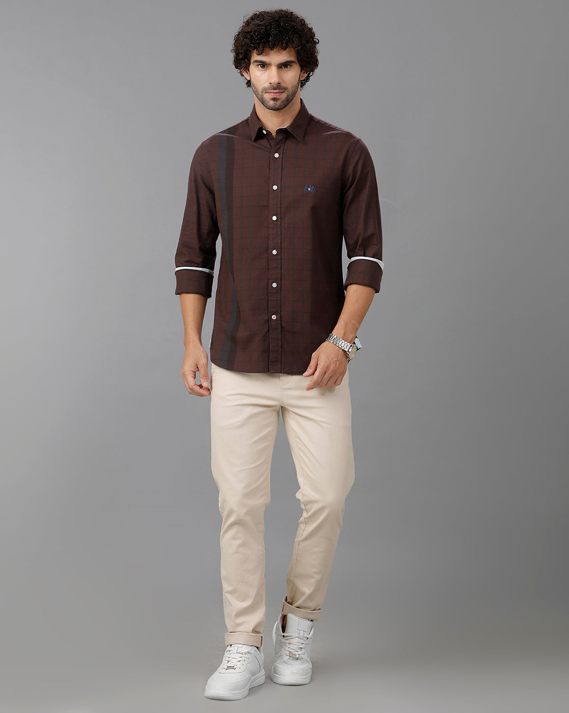 Maroon Oxford Checks Shirt