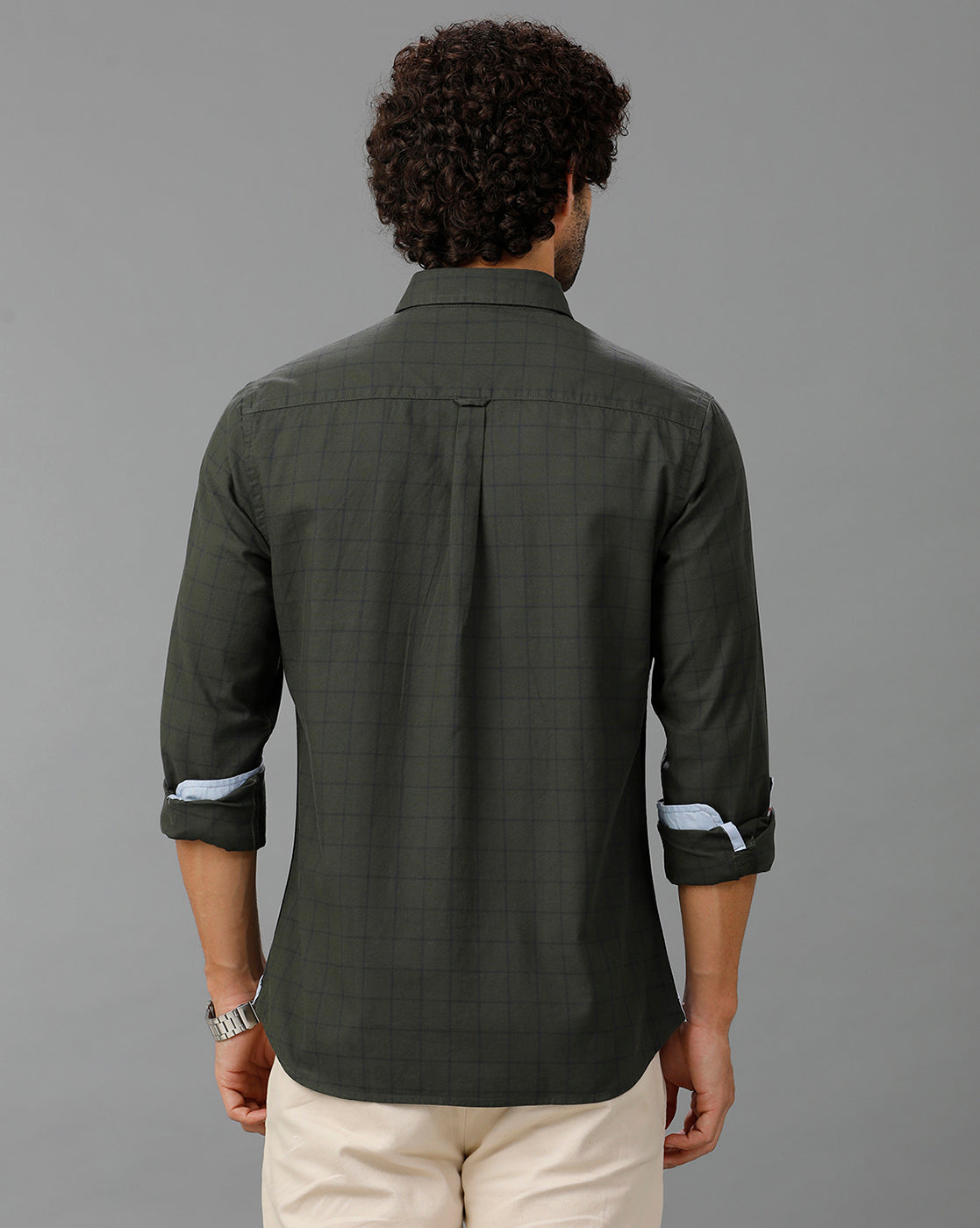 Dark Green Oxford Checks Shirt