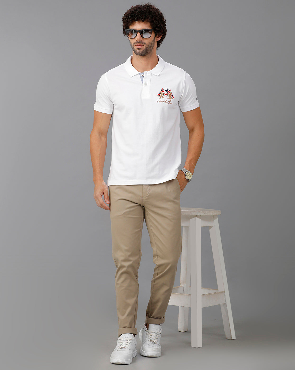 White Future Classic Solid Polo T-Shirts