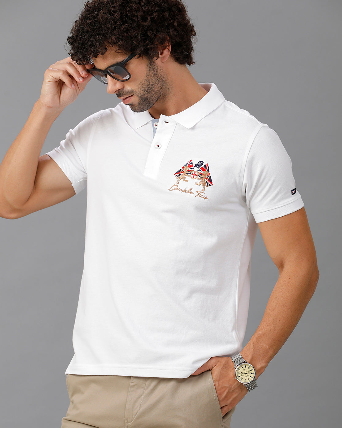 White Future Classic Solid Polo T-Shirts