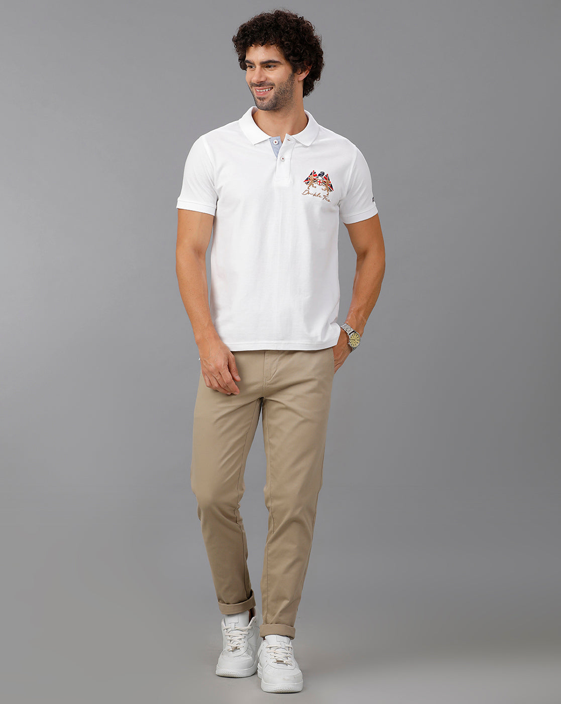 White Future Classic Solid Polo T-Shirts