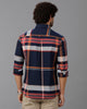 Navy Brushed Twill Checks Shirt