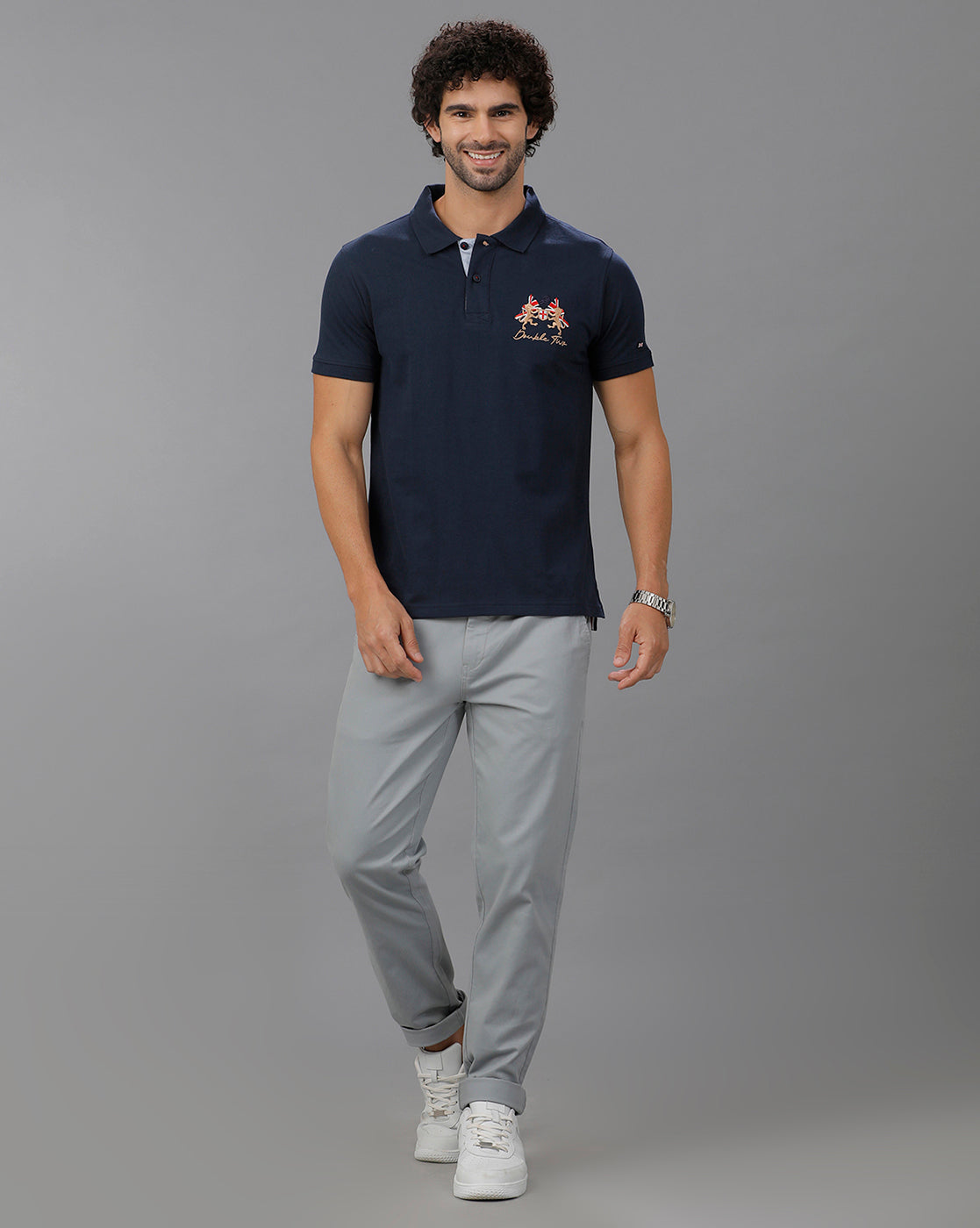 Navy Blue Future Classic Solid Polo T-Shirts