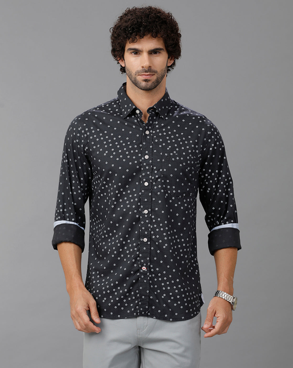 Black Printed Cotton Shirt