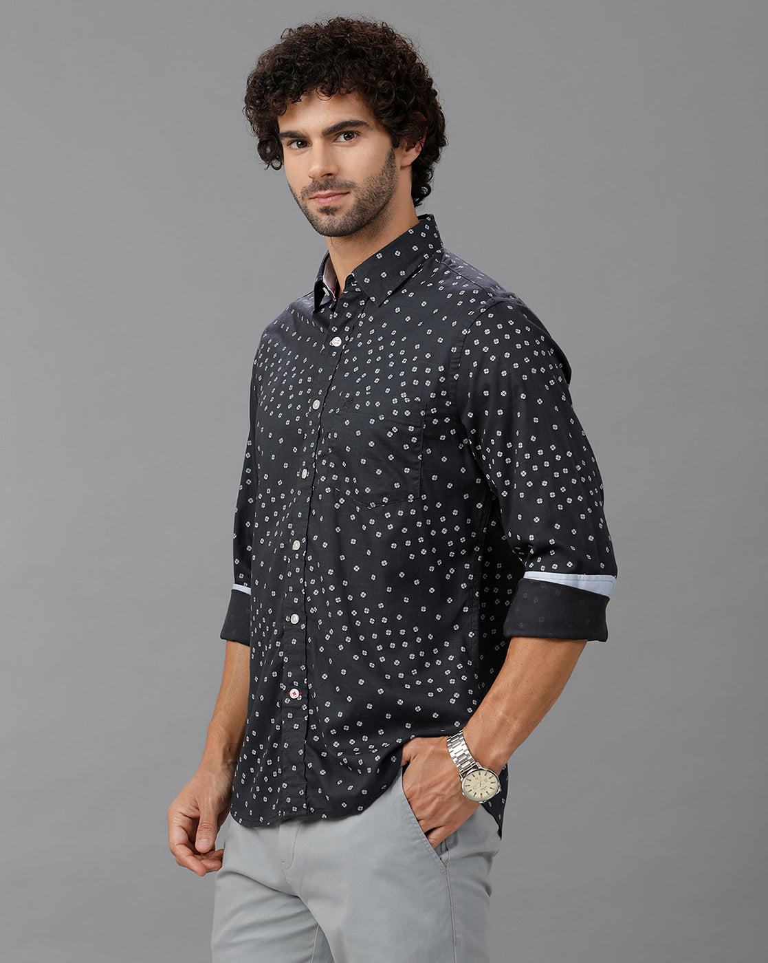 Black Printed Cotton Shirt