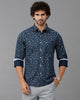 Blue Printed Cotton Shirt