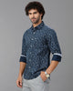 Blue Printed Cotton Shirt