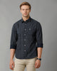 Navy Blue Floral Print Shirt.