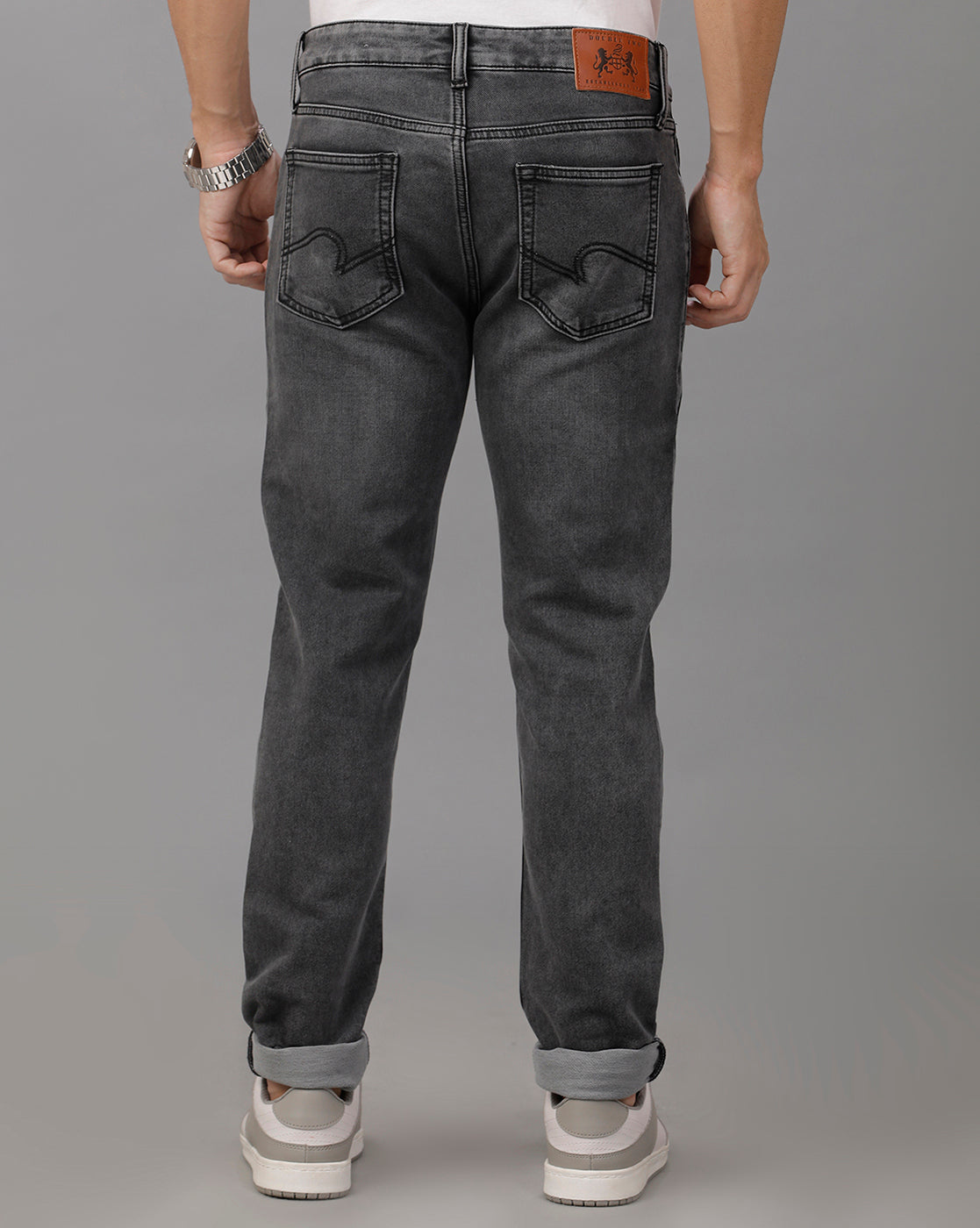 Knitted Dobby Solid Grey Denim