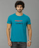 Turquoise Fashion Printed Cotton Crew Neck T-Shirt