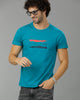 Turquoise Fashion Printed Cotton Crew Neck T-Shirt