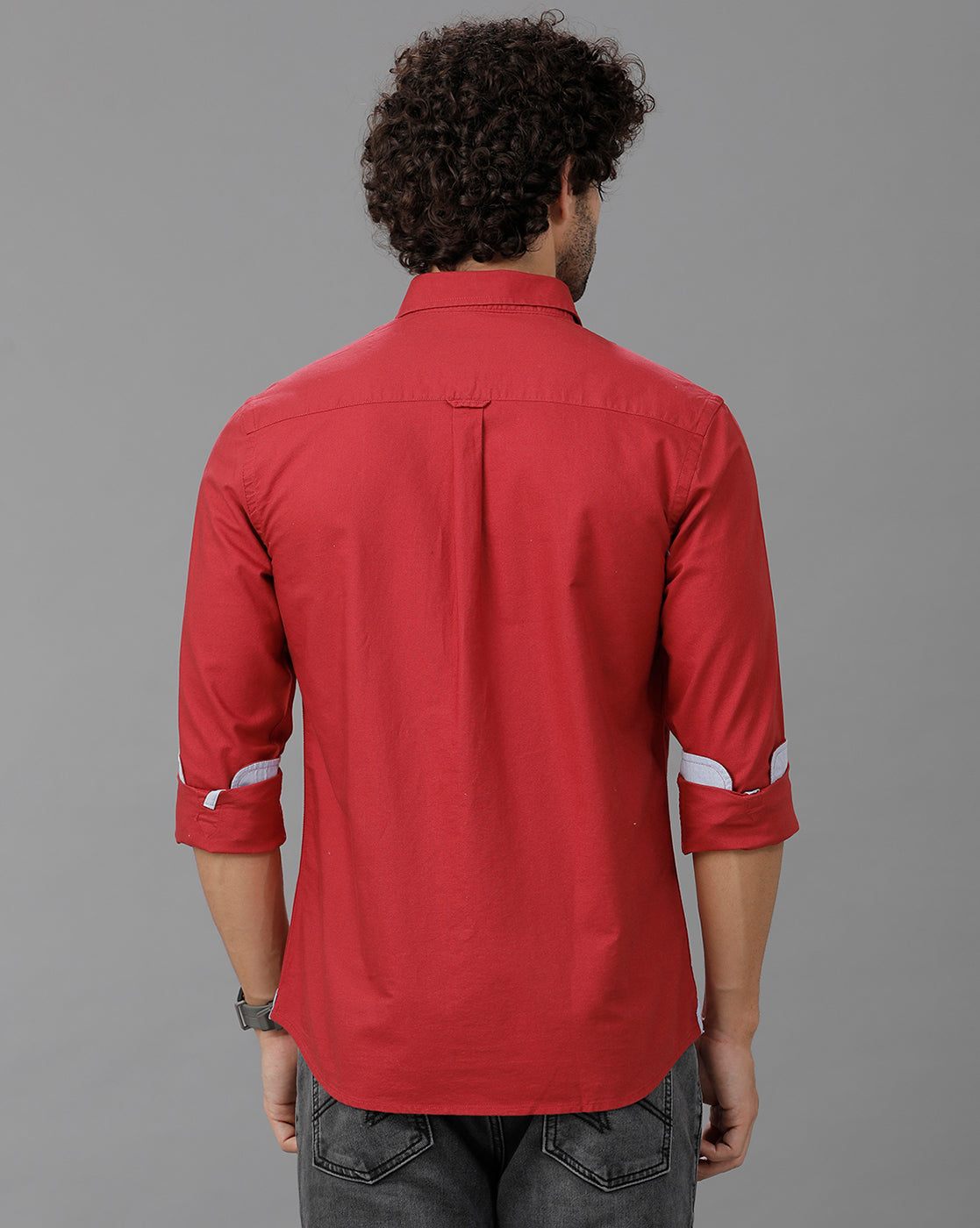 Red Oxford Solid Cotton Shirt