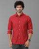 Red Oxford Solid Cotton Shirt