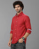 Red Oxford Solid Cotton Shirt