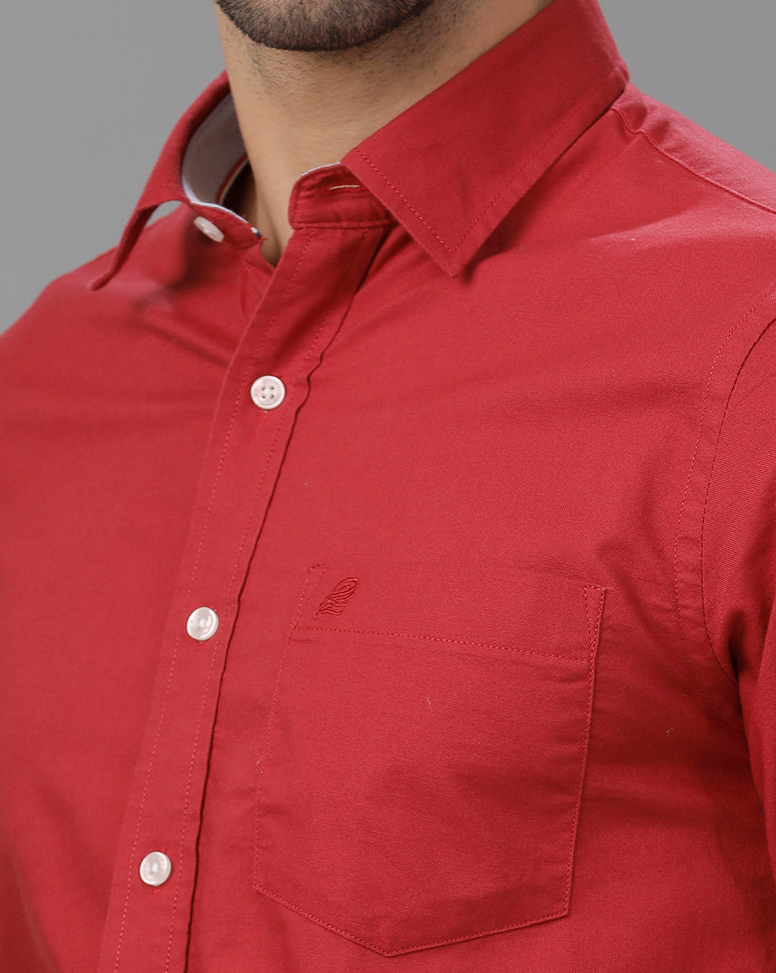 Red Oxford Solid Cotton Shirt