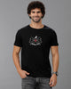 Black Fashion Printed Cotton Crew Neck T-Shirt