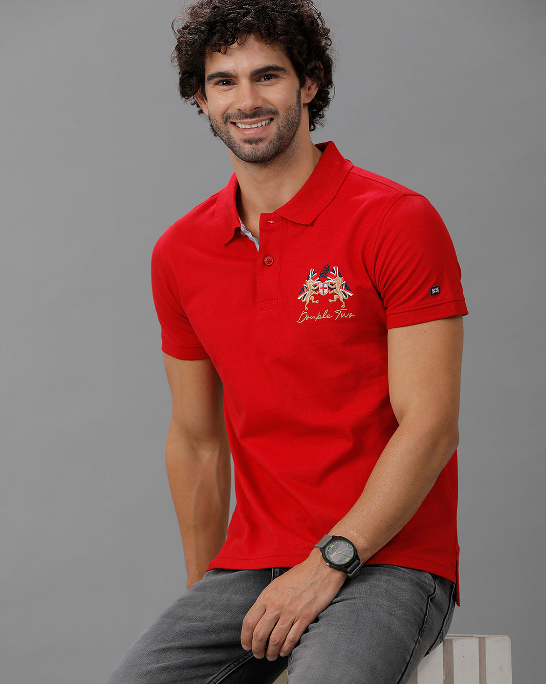 Red Future Classic Solid Polo T-Shirts