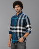 Turquoise Brushed Twill Checks Shirt