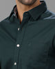 Turquoise Oxford Lycra Solid Cotton Shirt