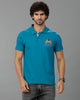 Teal Blue Future Classic Solid Polo T-Shirts