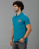 Teal Blue Future Classic Solid Polo T-Shirts