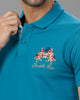 Teal Blue Future Classic Solid Polo T-Shirts