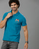 Teal Blue Future Classic Solid Polo T-Shirts