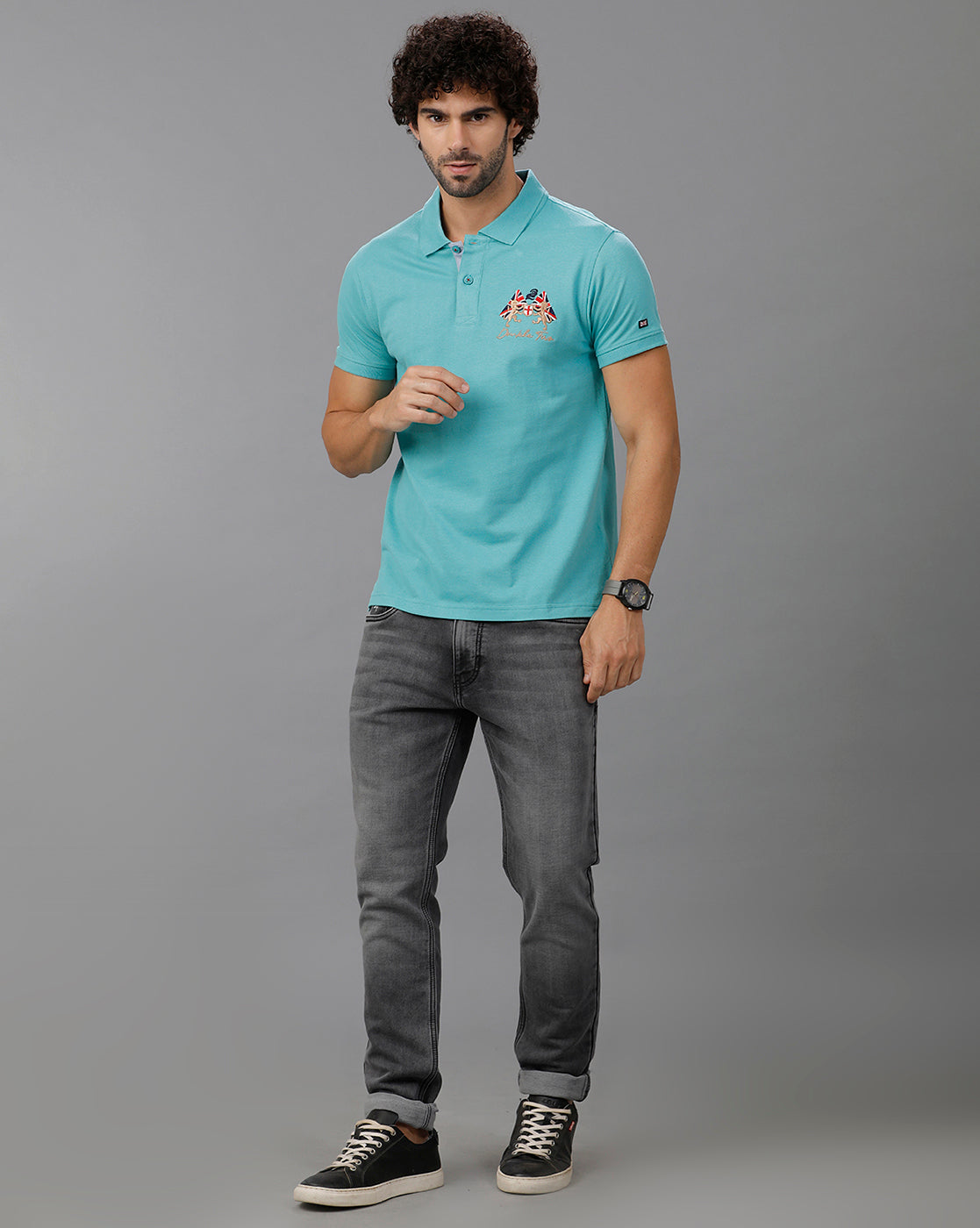 Blue Future Classic Solid Polo T-Shirts