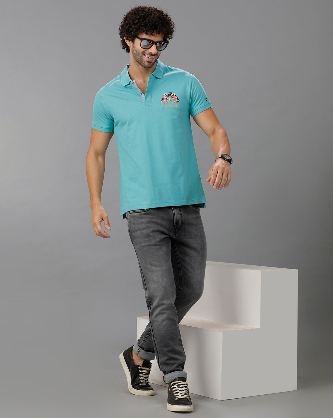 Blue Future Classic Solid Polo T-Shirts