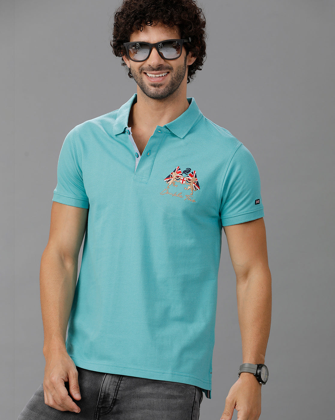 Blue Future Classic Solid Polo T-Shirts