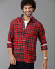 Red Brushed Twill Checks Shirt