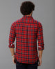 Red Brushed Twill Checks Shirt