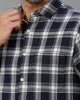 Navy Blue Waffle Checks Shirt