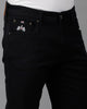 Double Two Knitted Dobby Solid Black Denim