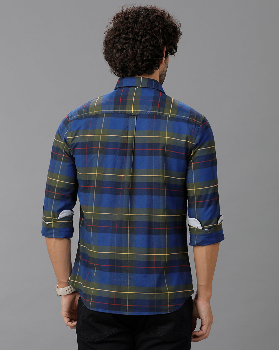 Navy Blue Oxford Checks Shirt