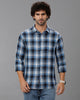 Royal Blue Waffle Checks Shirt