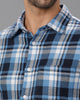 Royal Blue Waffle Checks Shirt