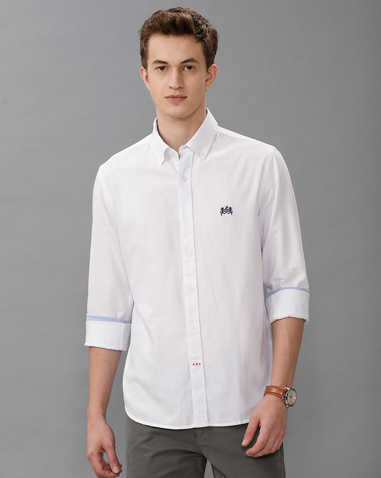 White Oxford Solid Cotton Shirt
