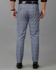 Blue/Grey Formal Checks Cotton Lycra Trouser