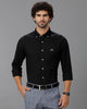 Black Oxford Lycra Solid Cotton Shirt