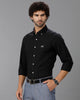 Black Oxford Lycra Solid Cotton Shirt