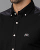 Black Oxford Lycra Solid Cotton Shirt